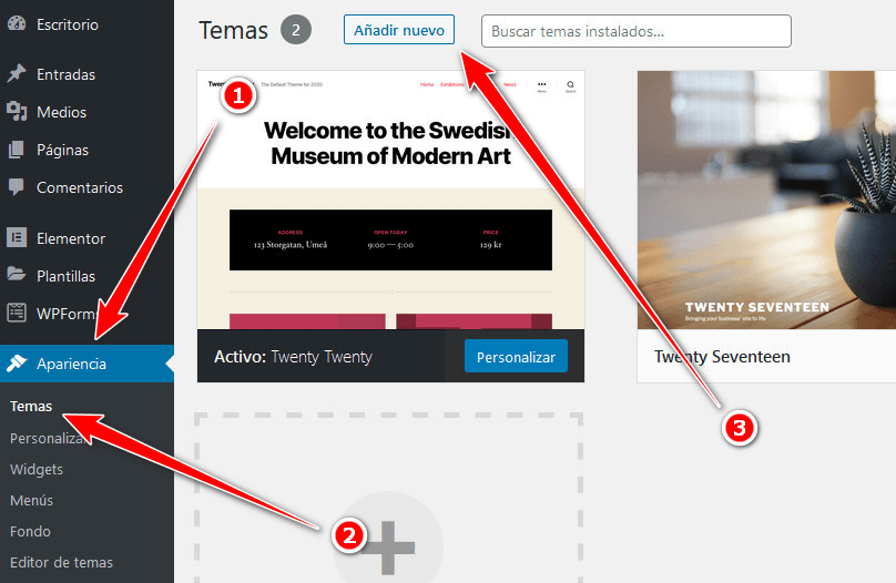 la biblioteca de los temas en wordpress